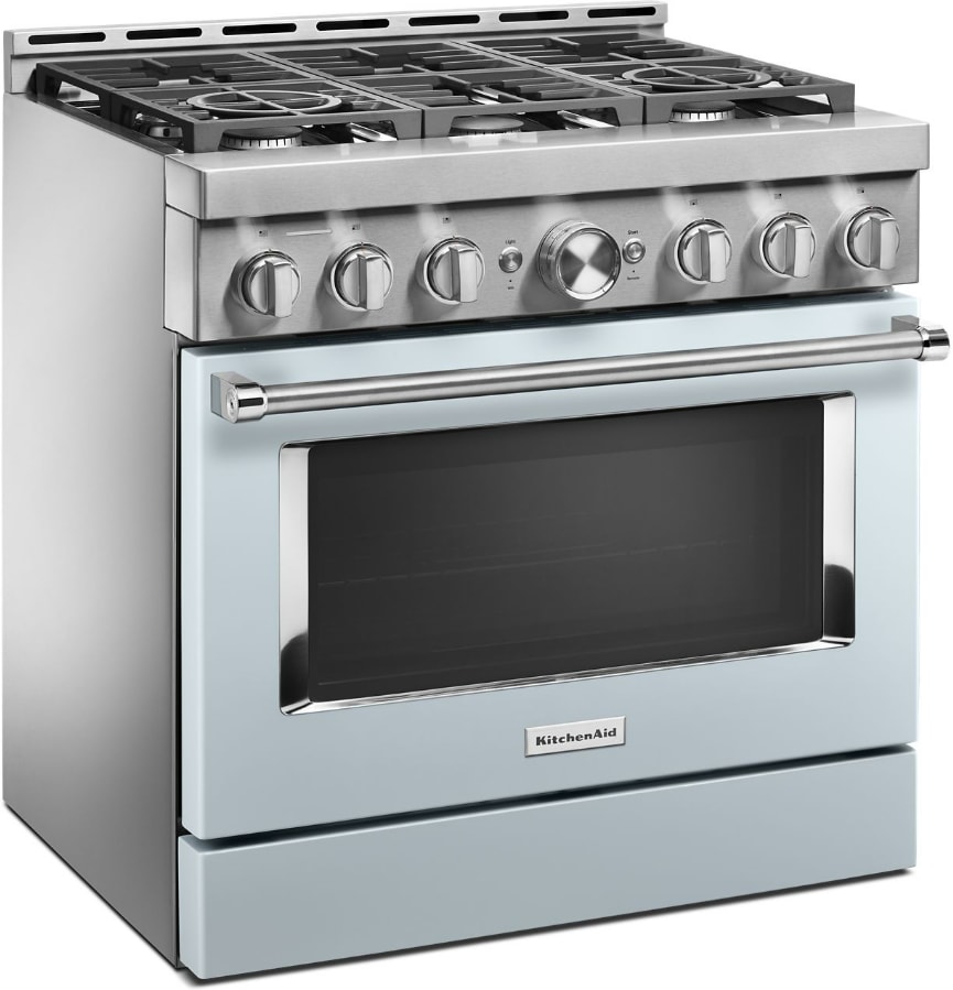 KitchenAid KFGC506JMB 36 Inch Smart Commercial Style Gas Range with 6