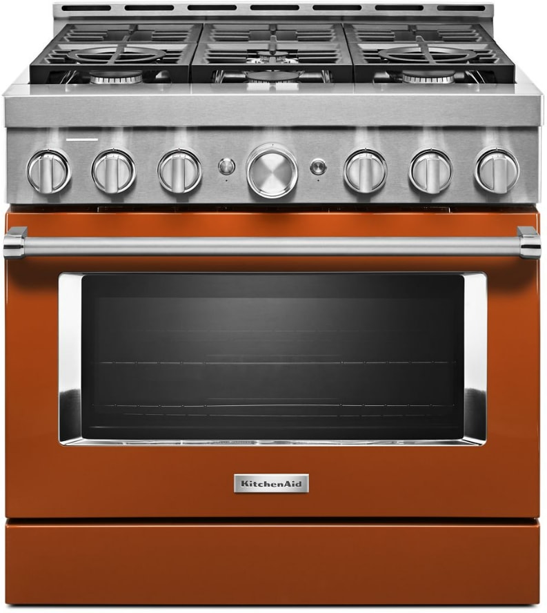 KitchenAid KFGC506JSC 36 Inch Smart Commercial Style Gas Range with 6