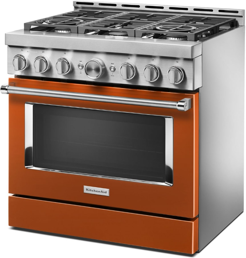 KitchenAid KFGC506JSC 36 Inch Smart Commercial Style Gas Range with 6