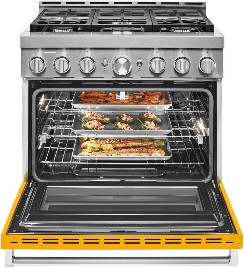 KitchenAid KFGC506JYP 36 Inch Smart Commercial Style Gas Range with 6