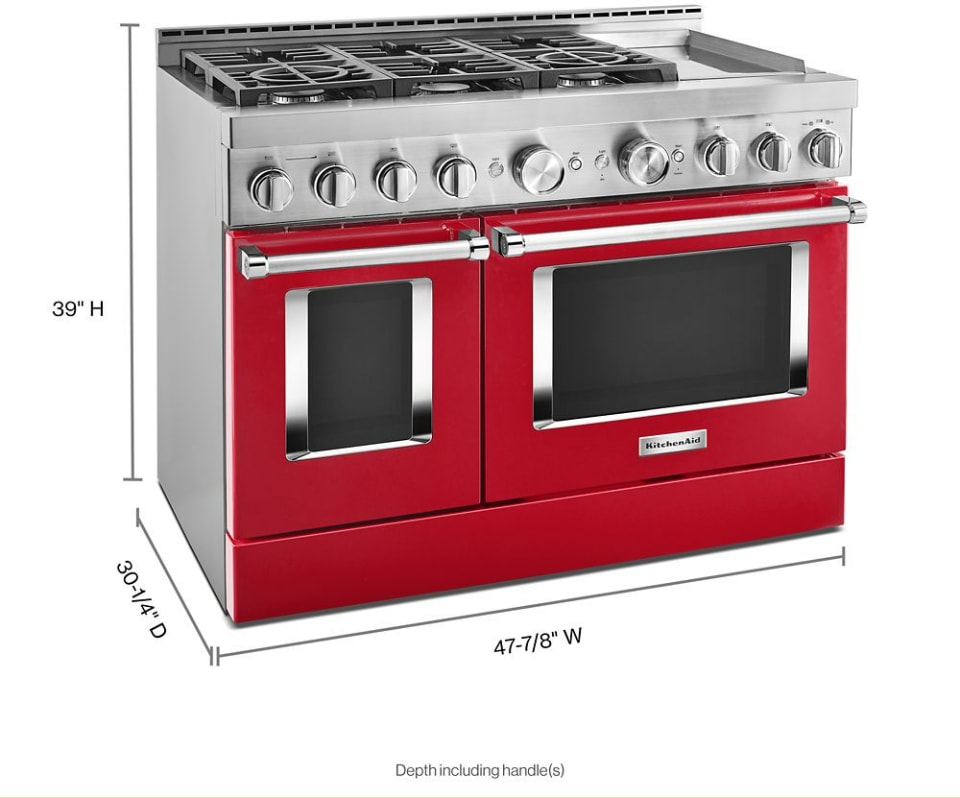 KitchenAid KFGC558JPA 48 Inch Smart Commercial Style Gas Range with 6