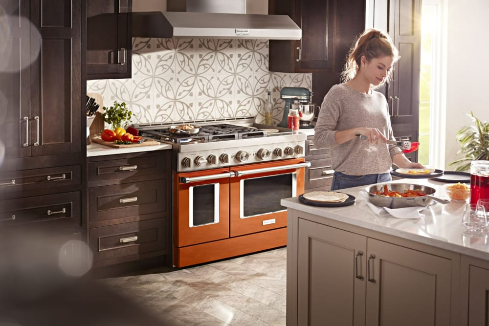 KitchenAid KFGC558JSC 48 Inch Smart Commercial Style Gas Range with 6