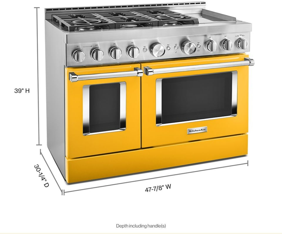 KitchenAid KFGC558JYP 48 Inch Smart Commercial Style Gas Range with 6