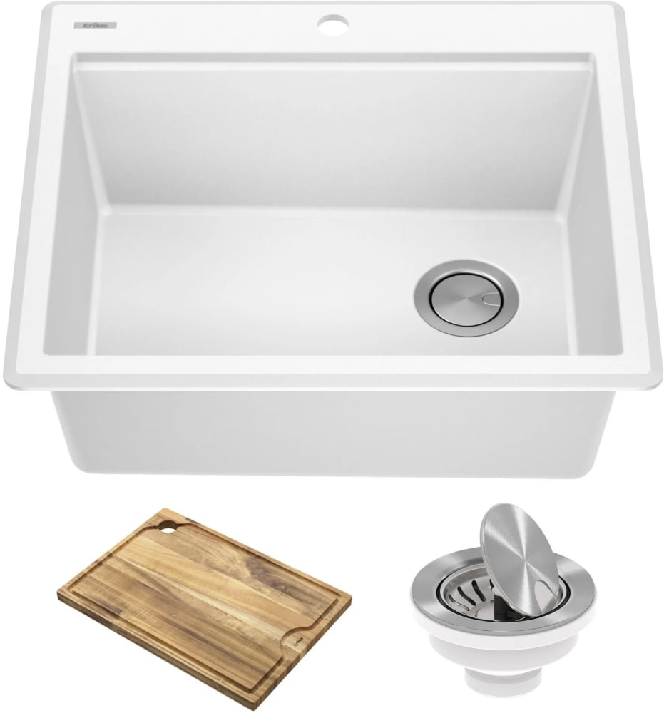 全国どこでも送料無料！ Inch 25 KGTW1225WH Kraus Workstation Mount Top Drop-In 趣味・スポーツ・実用