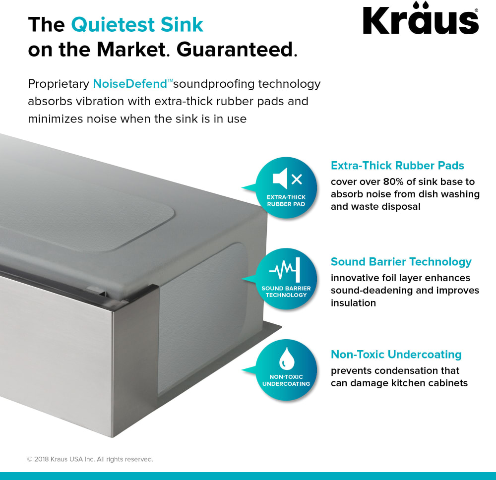Kraus KHU11027 27 Inch Undermount Stainless Steel Kitchen Sink with