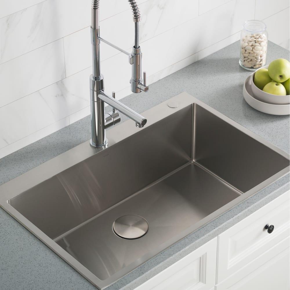 Kraus KHT30033 33 Inch DropIn Stainless Steel Kitchen Sink Kit with