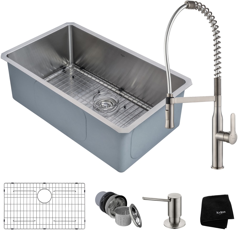 Kraus KHU10030165041SS 30 Inch Undermount Kitchen Sink and Commercial