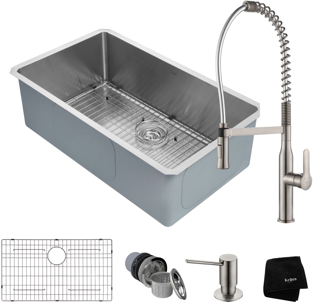 Kraus Khu10032165041ss 32 Inch Undermount Kitchen Sink And