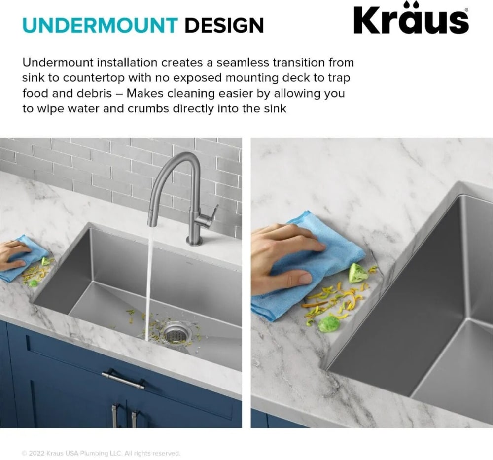 Kraus KHU10032 32 Inch Undermount Single Bowl Kitchen Sink