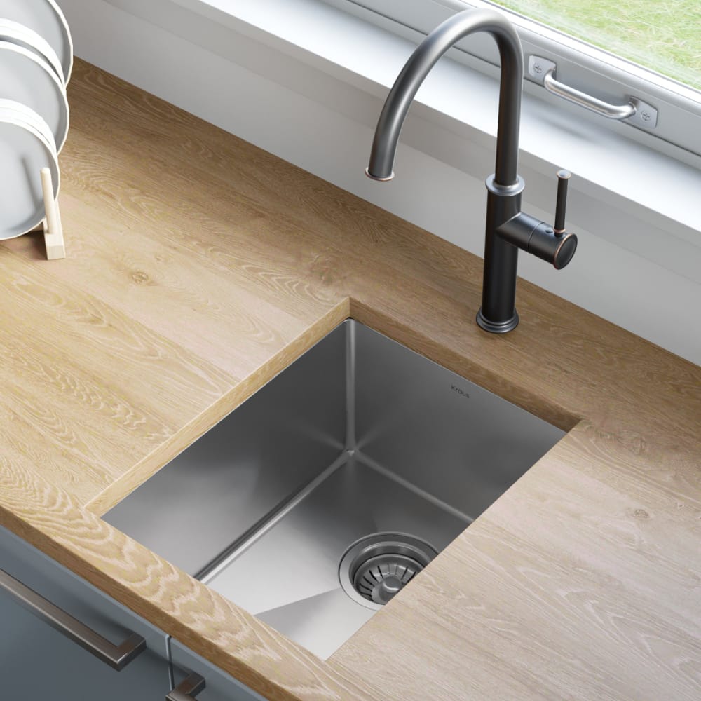 Kraus Khu10114 14 Inch Undermount Stainless Steel Kitchen Bar Sink Kraus Khu10114 14 Inch Undermount Stainless Steel Kitchen Bar Sink With Tru16 Noisedefend Technology And Rust Resistant Finish