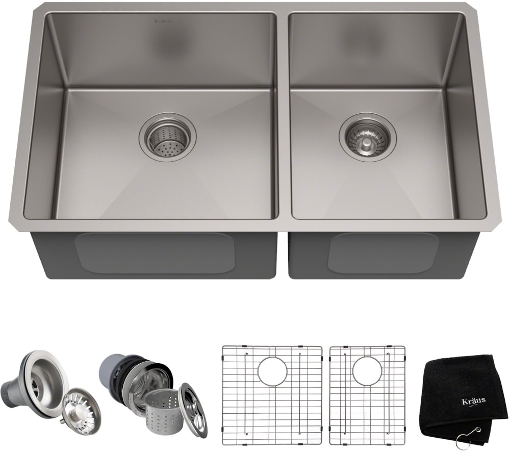 Kraus Khu10333 33 Inch Undermount 60 40 Double Bowl Kitchen Sink