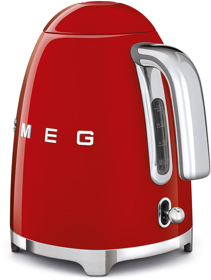 Smeg KLF03RDUS Electric Kettle with 56 oz. Capacity, SoftOpening Lid