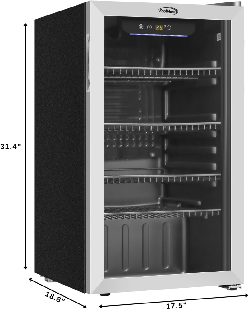 Koolmore KMBR32SS 18 Inch Freestanding Beverage Center with 3.2 Cu