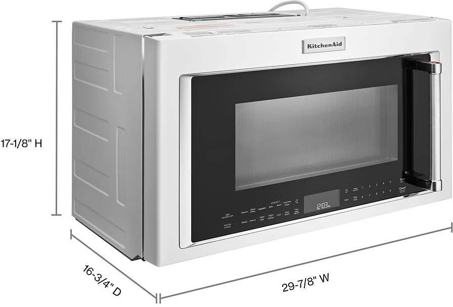 KitchenAid KMHC319EWH 30 Inch OvertheRange Microwave Oven with 1.9 cu