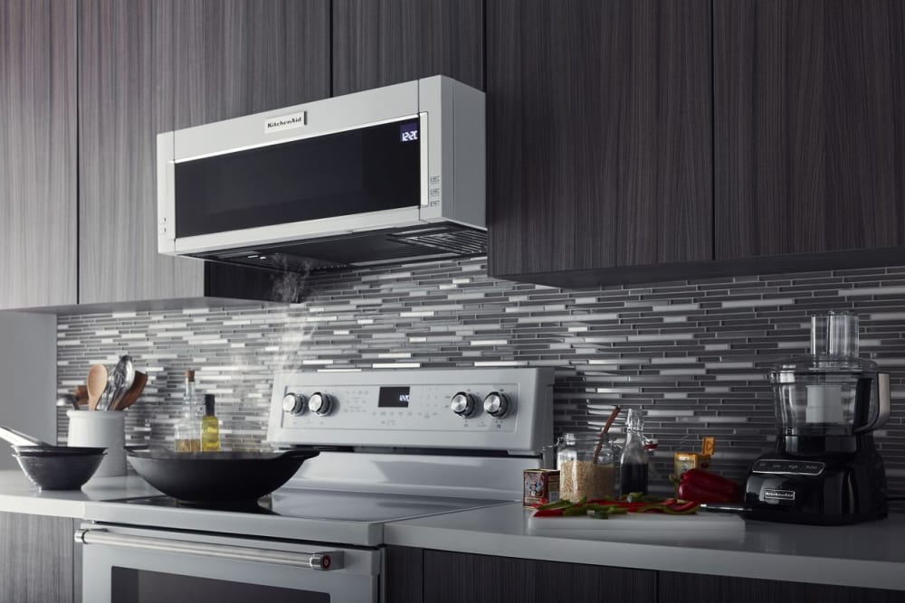 KitchenAid KMLS311HWH 30 Inch OverTheRange Microwave with 1.1 cu. ft