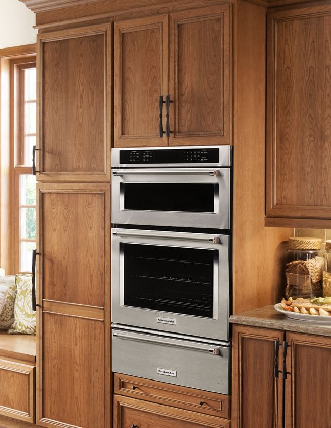 KitchenAid KOCE507ESS 27 Inch Double Combination Electric Wall Oven with  5.7 cu. ft. Total Capacity, Even-Heat™ True Convection Oven, Microwave  Convection Cooking, Self-Clean, Crispwave™ Microwave Technology,  EasyConvect™ Conversion, Temperature Probe