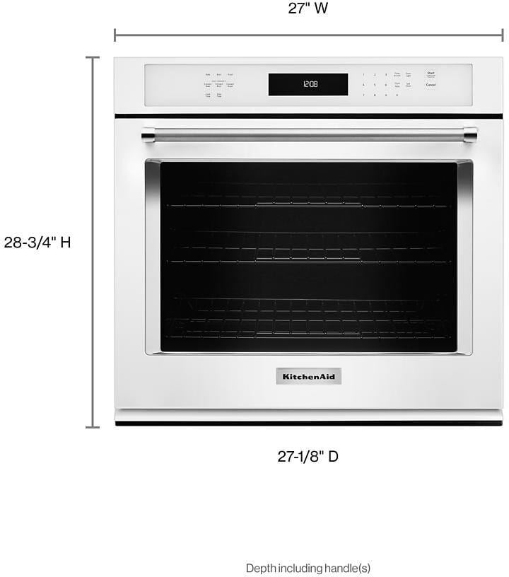 KitchenAid KOSE507EBS 27 Single Wall Oven with Even-Heat True Convection, Black Stainless