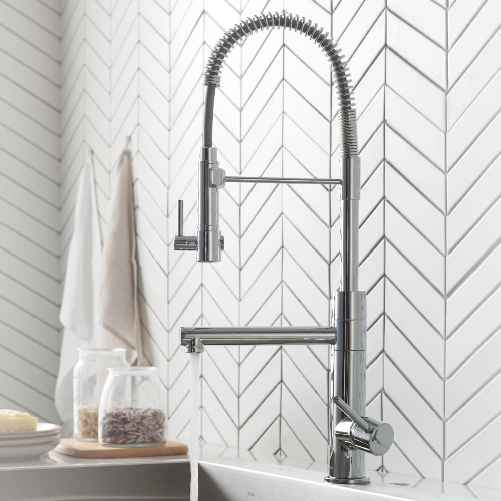 Kraus KPF-1603 Artec Pro 24 3/4 Inch 2-function Commercial Style Pre-rinse Kitchen Faucet With Pull-down Spring Spout And Pot Filler