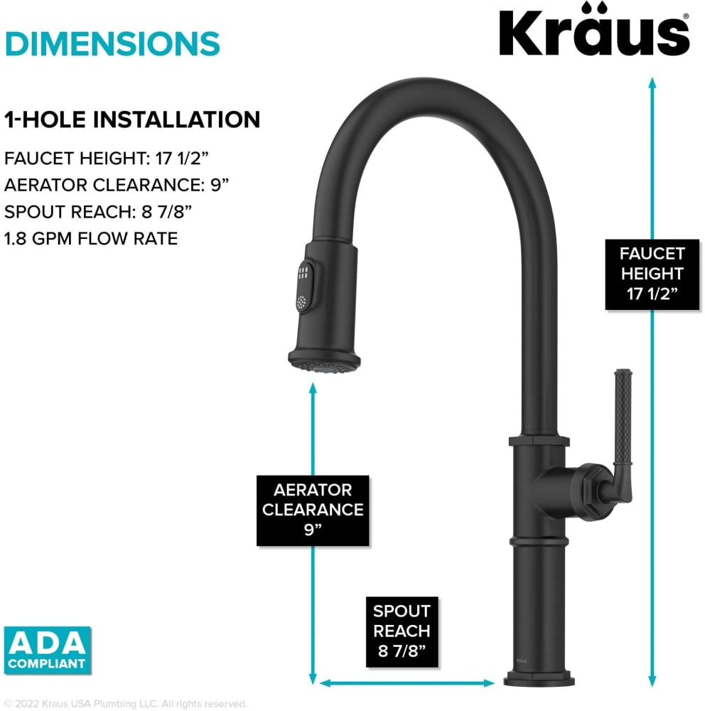 Kraus KPF4100MB Traditional Industrial Pull-Down Single Handle