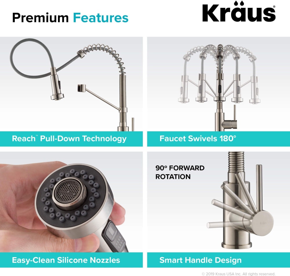 Kraus KPF1610SFSKSD43SFS Single Handle Commercial Pull-Down