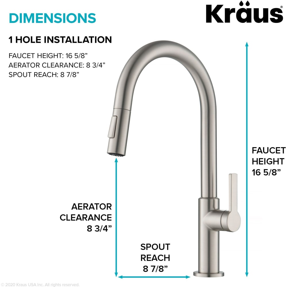 Kraus KPF2820SFS Single Handle Pull-Down Kitchen Faucet with Dual