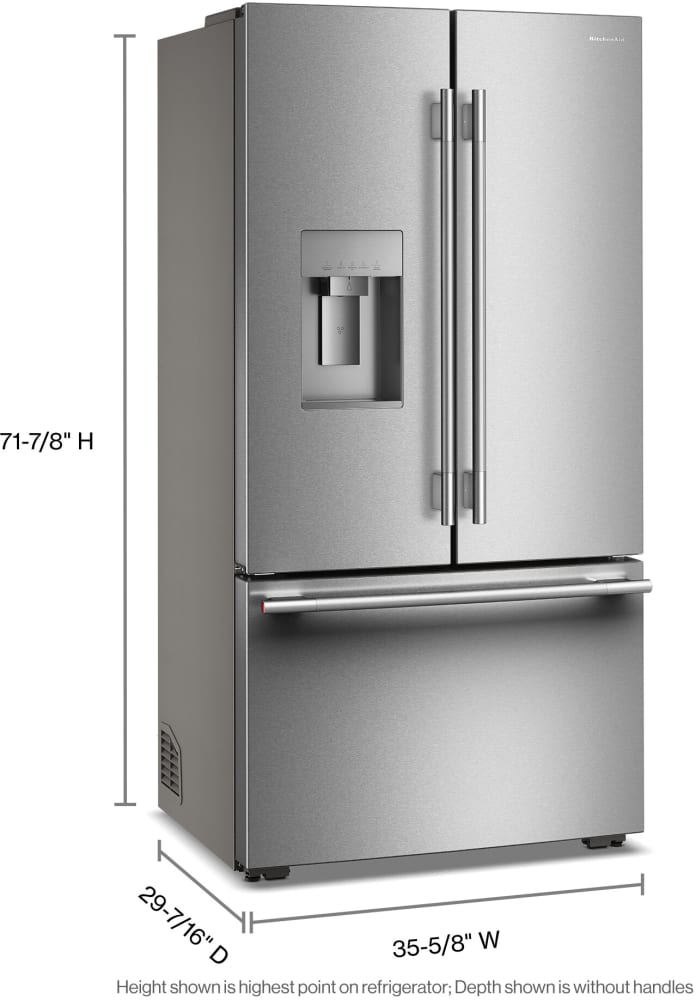 KitchenAid KRFC736SPS 36 Inch Freestanding Counter-Depth French