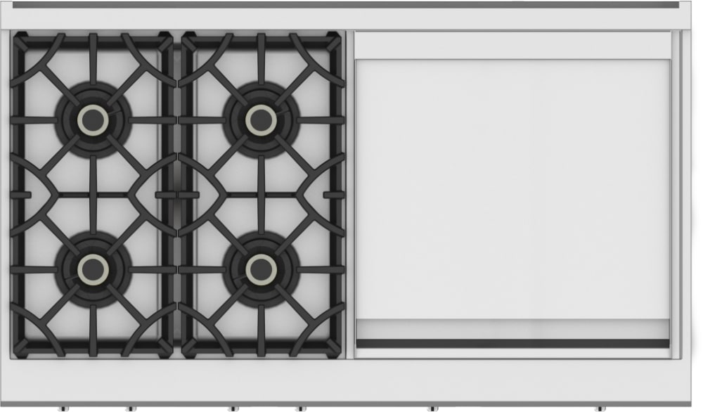 Hestan KRT484GDLPRD 48 Inch Rangetop with 4 Brass Sealed Burners, 24