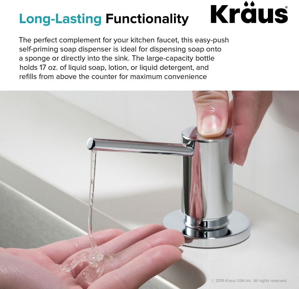 Kraus KSD43CH Kitchen Soap and Lotion Dispenser with 17 oz. Capacity