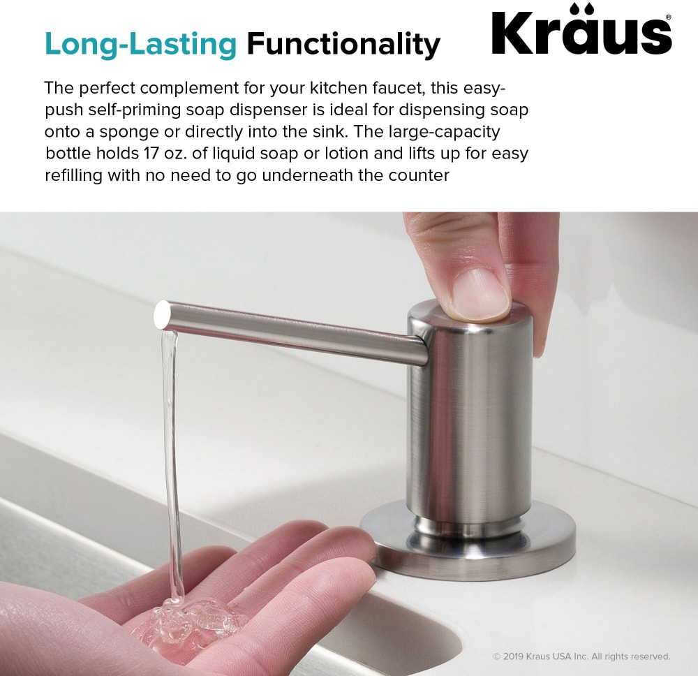 Kraus KSD43SFS Kitchen Soap and Lotion Dispenser with 17 oz. Capacity