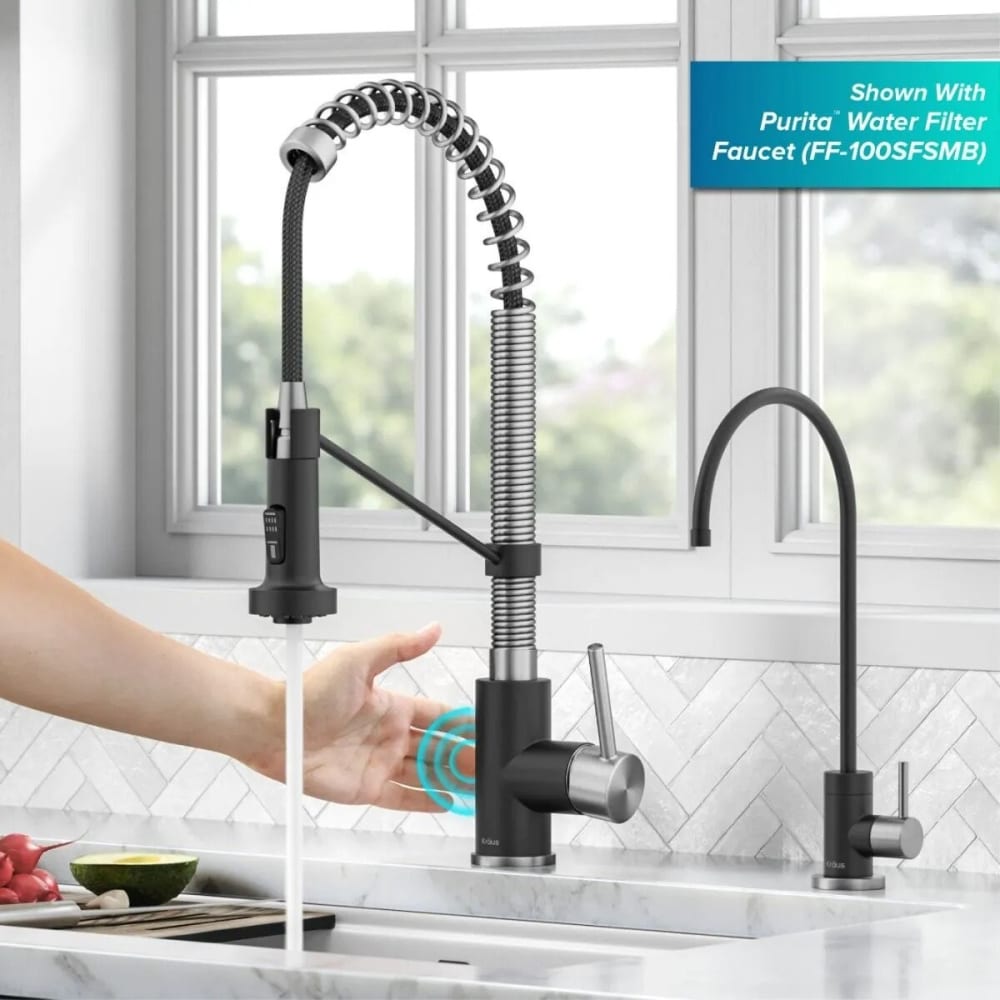 Kraus KSF1610SFSMB Single Handle Pull Down Touchless Sensor