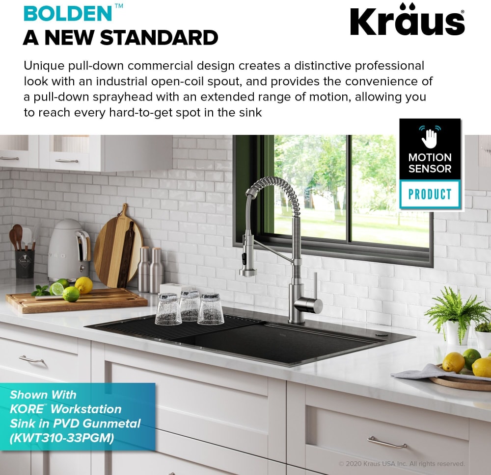 Kraus KSF1610SFS Single Handle Commercial Style Pull-Down Sensor