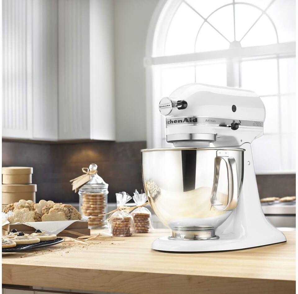 KitchenAid KSM150PSWH 5 Quart Tilt-Head Stand Mixer with 10 Speeds