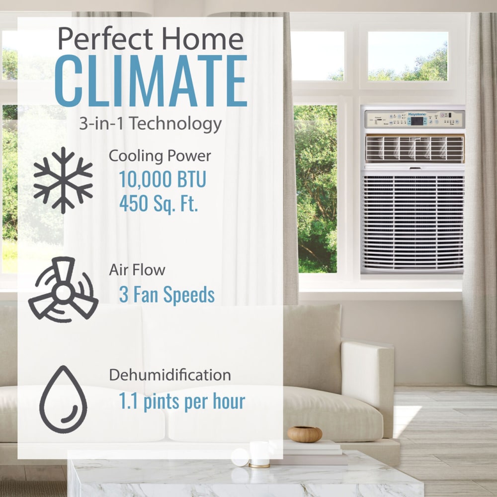 KeyStone KSTSW10B Slider/Casement Window Air Conditioner with Touch