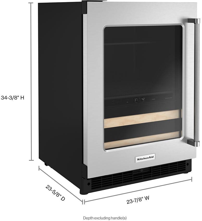 KitchenAid KUBL214KSB 24 Inch Freestanding/BuiltIn Undercounter Dual Zone Beverage Center with