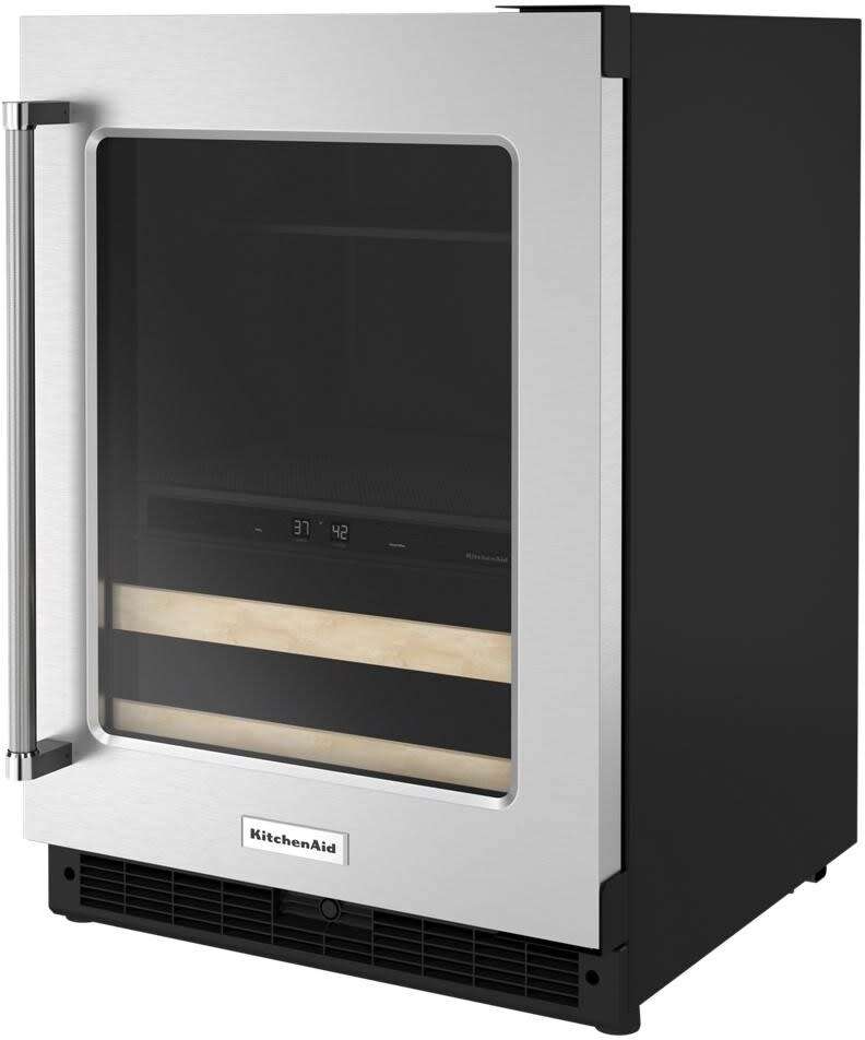 KitchenAid KUBR214KSB 24 Inch Freestanding/BuiltIn Undercounter Dual Zone Beverage Center with