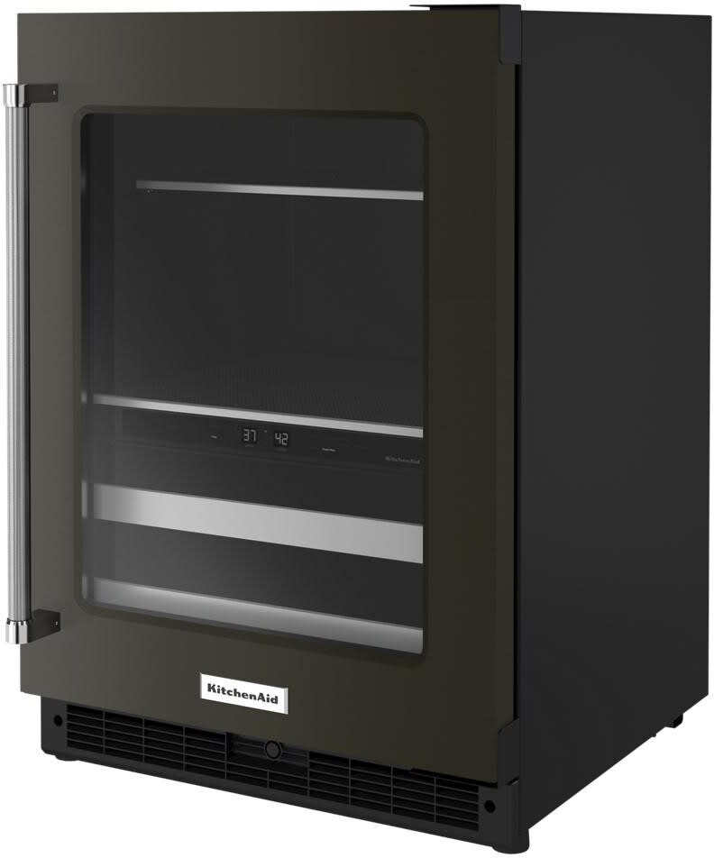 KitchenAid KUBR314KBS 24 Inch Freestanding/BuiltIn Undercounter Dual Zone Beverage Center with