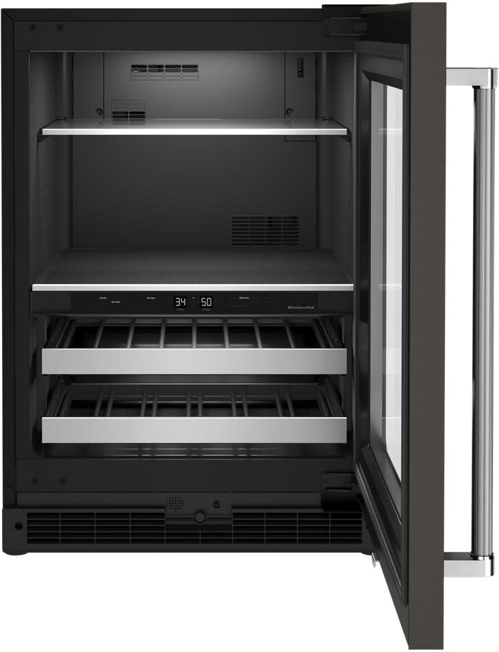 KitchenAid KUBR314KBS 24 Inch Freestanding/BuiltIn Undercounter Dual Zone Beverage Center with