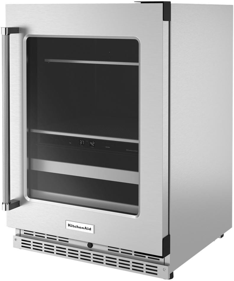 KitchenAid KUBR314KSS 24 Inch Freestanding/BuiltIn Undercounter Dual Zone Beverage Center with