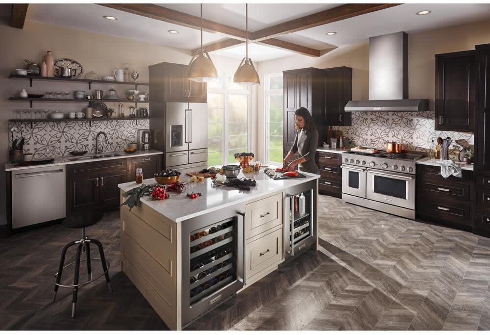 KitchenAid KUBR314KSS 24 Inch Freestanding/BuiltIn Undercounter Dual Zone Beverage Center with