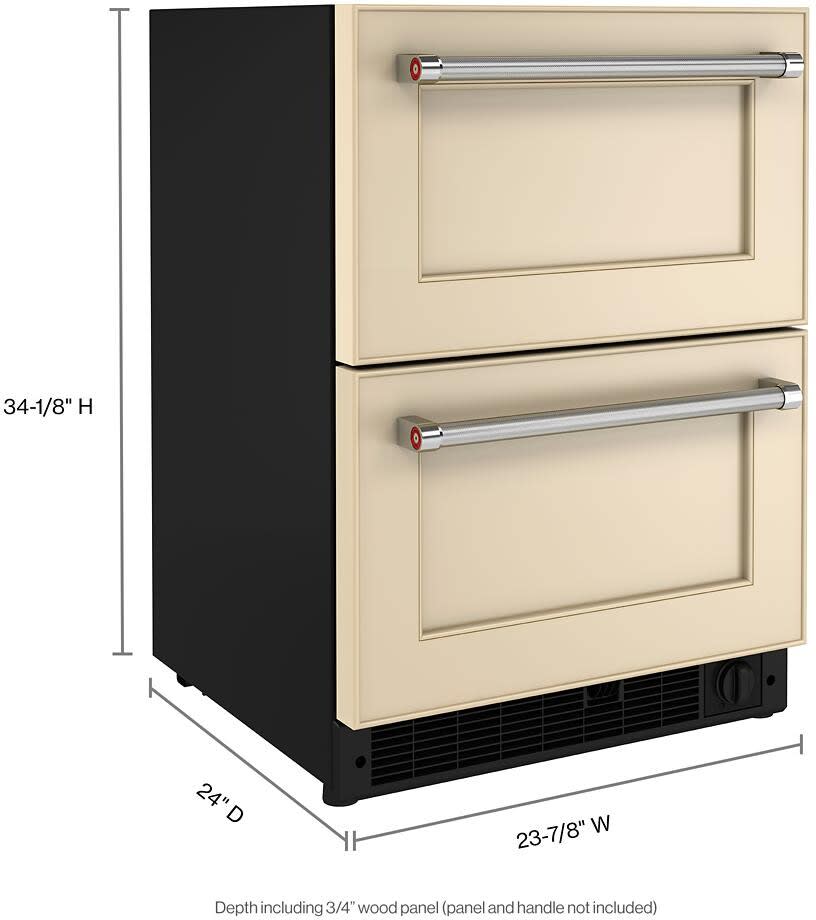 KitchenAid KUDF204KPA 24 Inch BuiltIn Undercounter DoubleDrawer Refrigerator/Freezer with 4.3