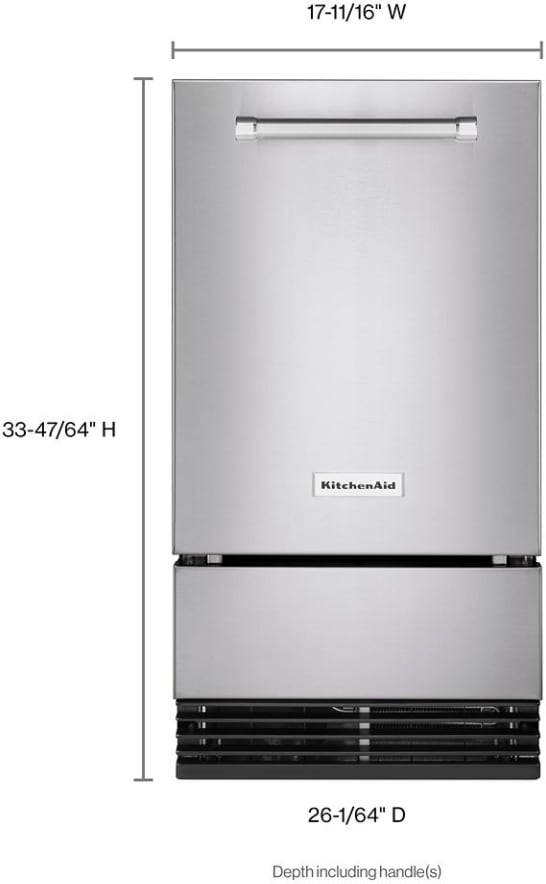 KitchenAid KUID308HPS 18 Inch Freestanding/BuiltIn Undercounter Clear