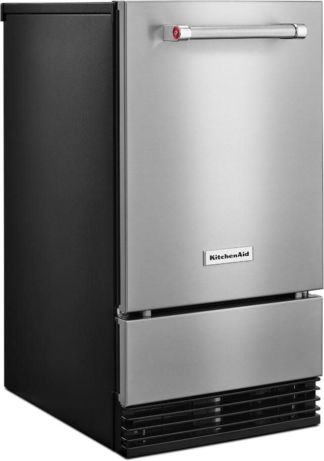 KitchenAid KUID508HPS 18 Inch Freestanding/Built-In Undercounter Clear Ice  Maker with 35 lbs. Ice Storage Capacity, PrintShield™ Finish, Fully Flush  Installation, Self-Cleaning Cycle, Filter-Ready, Built-In Drain Pump  System, and Max Ice