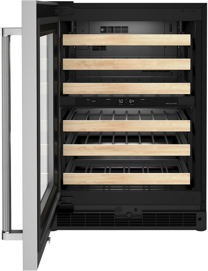 KitchenAid KUWL214KSB 24 Inch Undercounter Wine Cellar with WoodFront