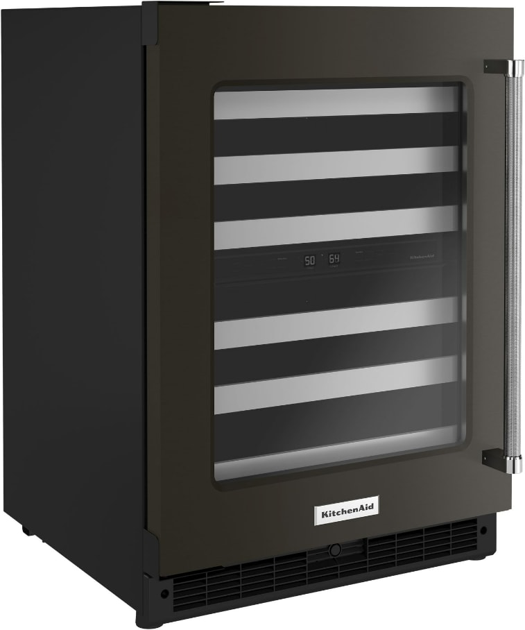 KitchenAid KUWL314KBS 24 Inch Under Counter Dual Zone Wine Cellar with 46 Standard Wine Bottle