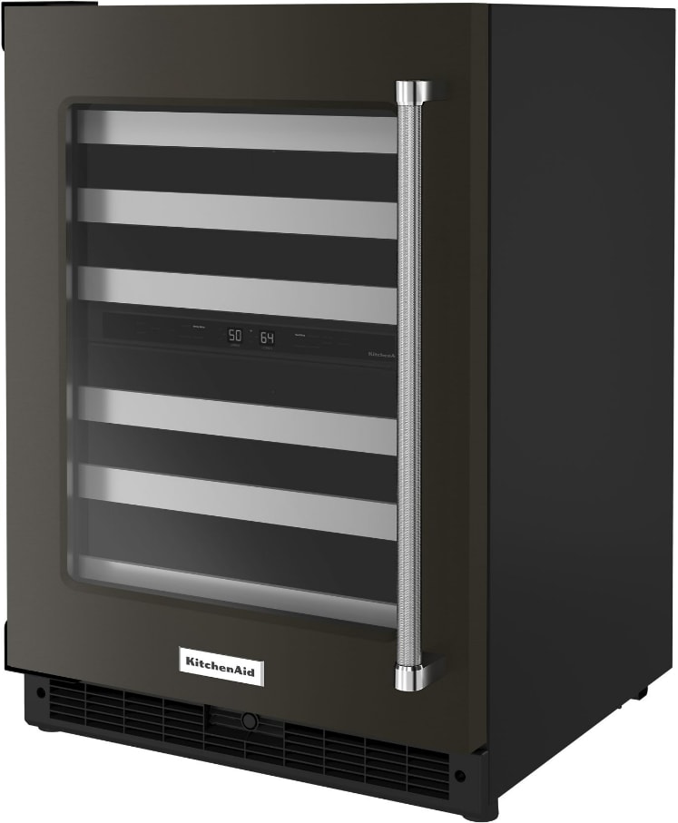KitchenAid KUWL314KBS 24 Inch Under Counter Dual Zone Wine Cellar with 46 Standard Wine Bottle