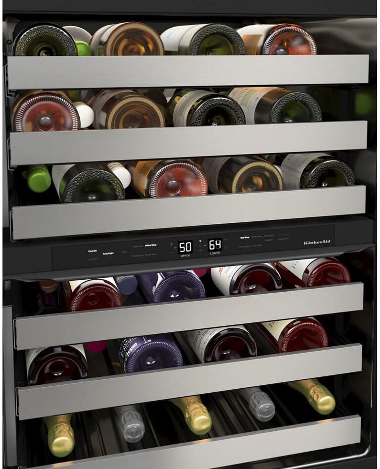 KitchenAid KUWR324SSB 24 Inch Undercounter Dual Zone Wine Cellar