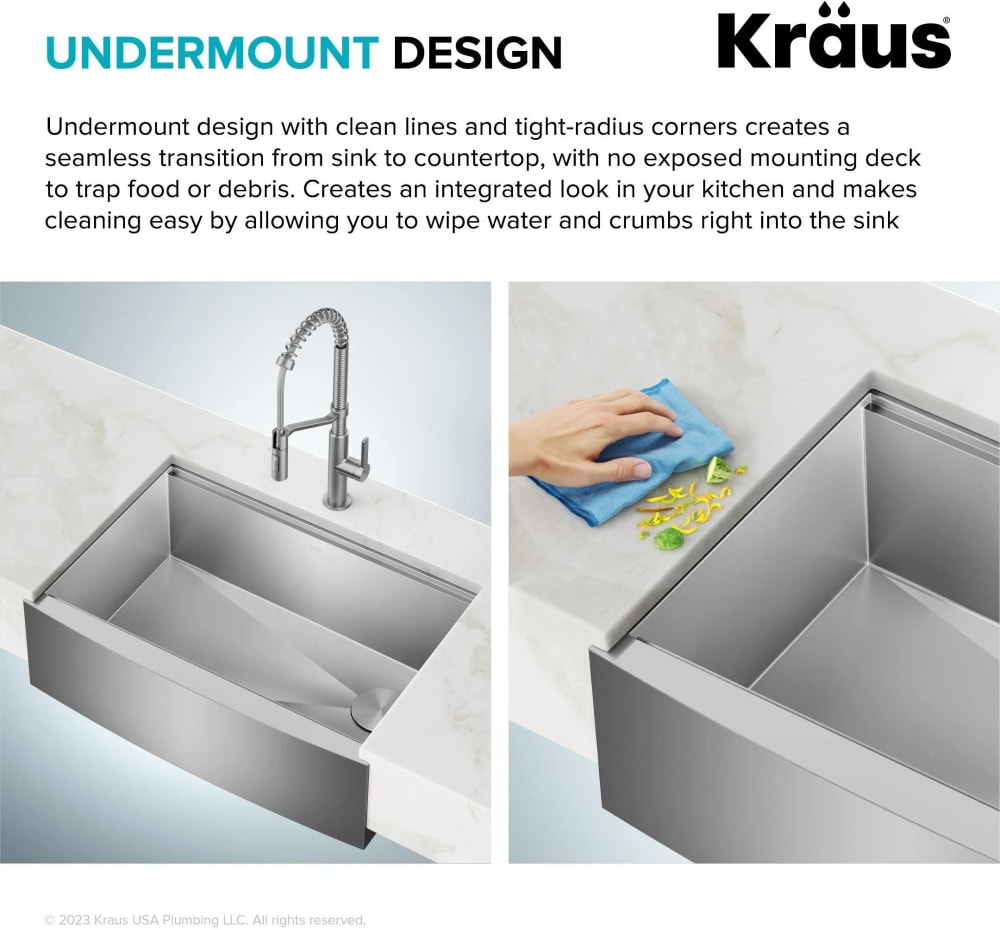 Kraus KWF21036 36 Inch Kore™ Workstation Farmhouse Single