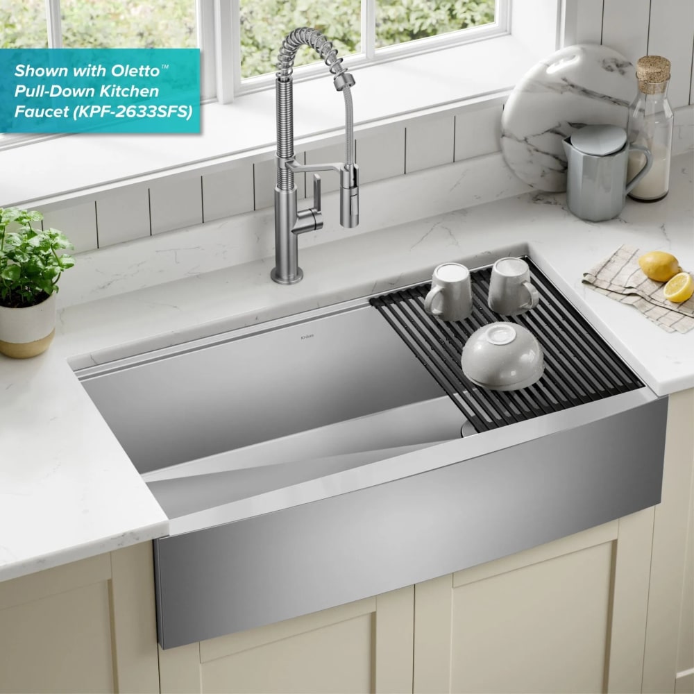 Kraus KWF21036 36 Inch Kore™ Workstation Farmhouse Single Bowl