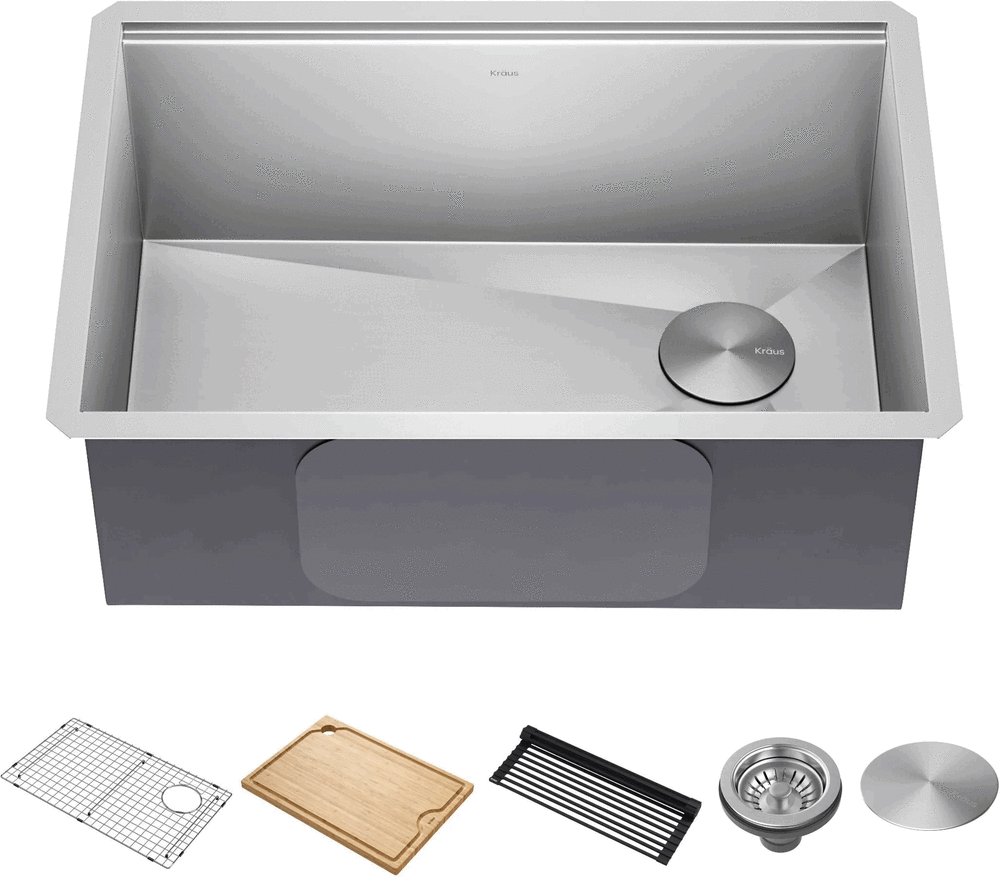 Kraus KWU11027 27 Inch Kore Workstation Stainless Steel Kitchen Sink ...