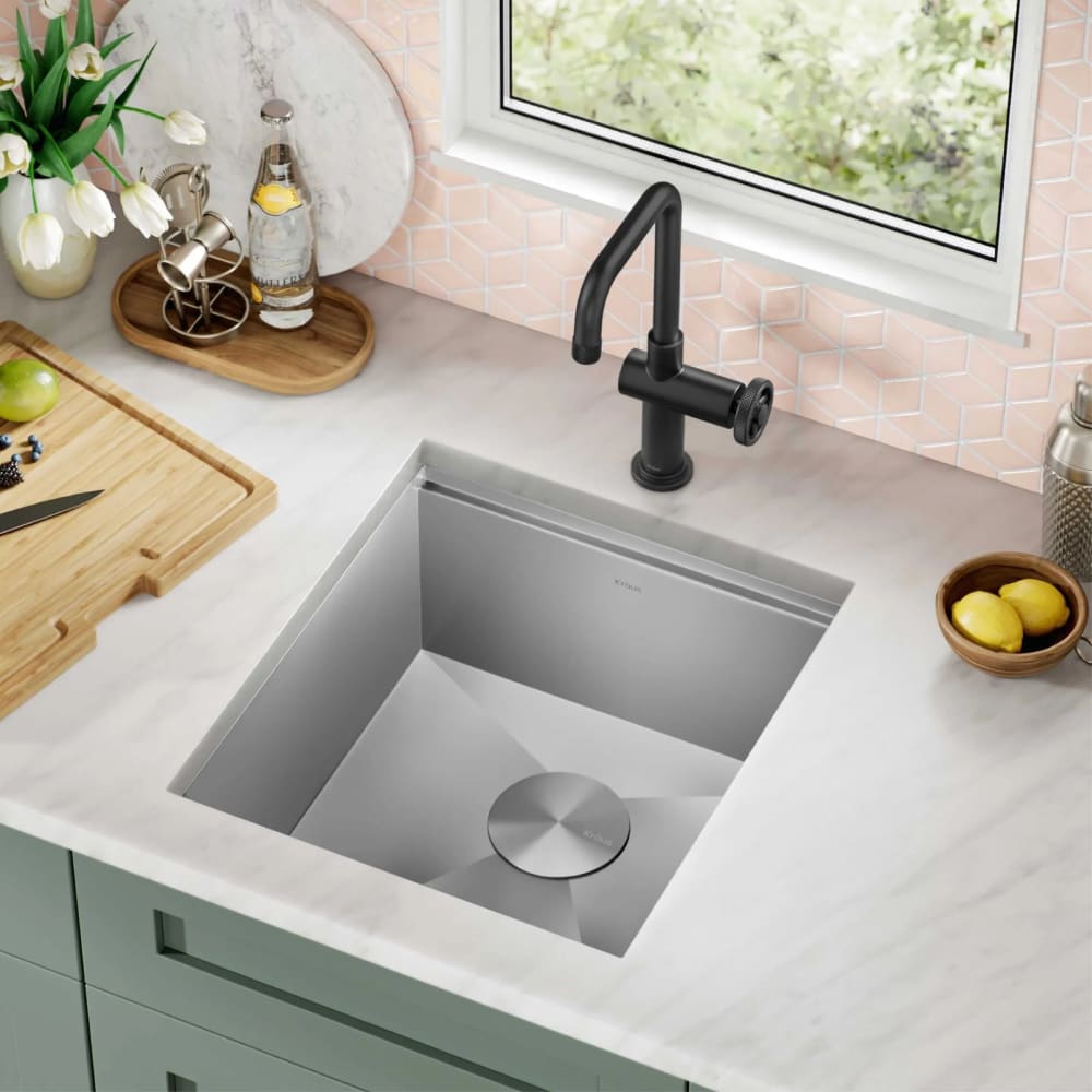 Kraus KWU11117 17 Inch Workstation Undermount Single Bowl Kitchen